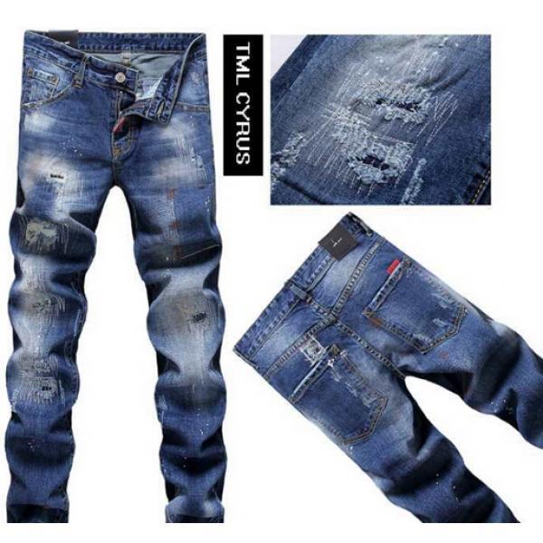 抜群の伸縮性　2026 DSQUARED2 ディースクエアードコピー ダメージデニムパンツ 