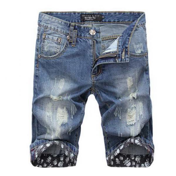 最高人気 !　2026  PHILIPP PLEIN フィリッププレイン ハーフデニム ユーズド加工