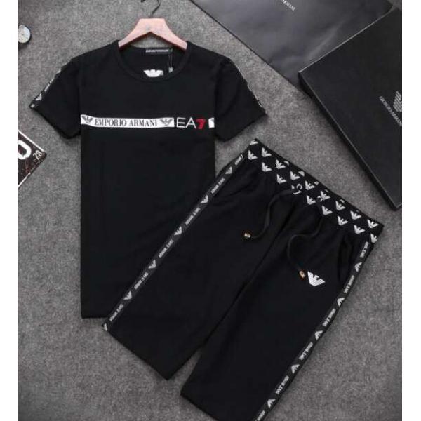 2026 抜群の雰囲気が作れる! ARMANI アルマーニ 半袖Tシャツ 上下セット 3色可選