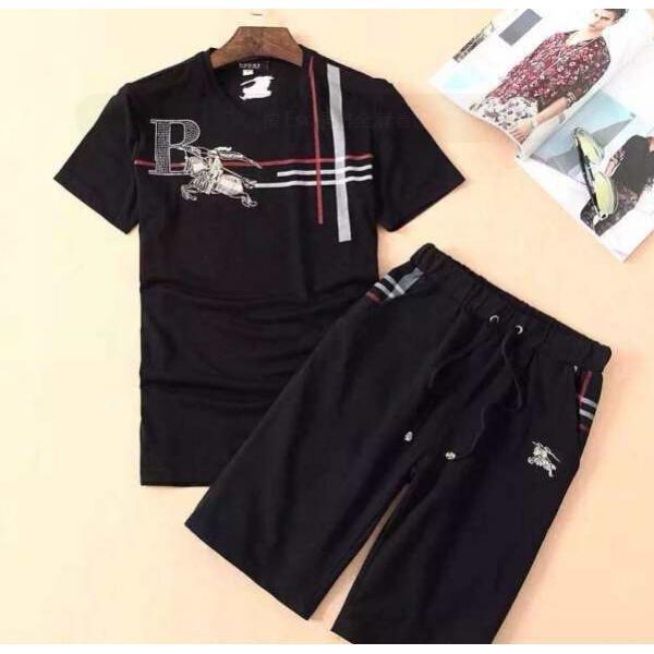 絶大な人気を誇る 2025 BURBERRY バーバリー 半袖Tシャツ 上下セット 2色可選