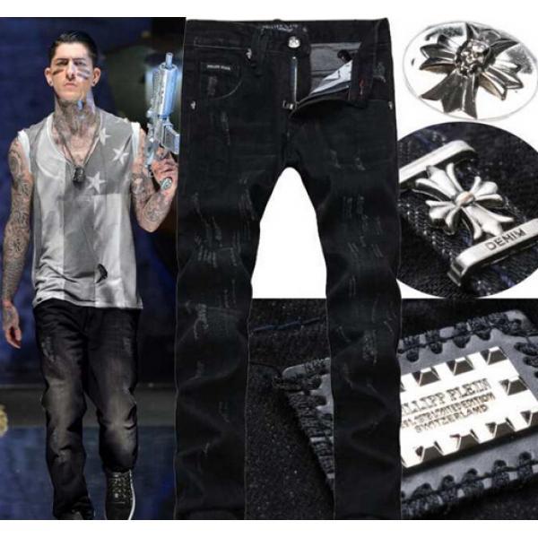 モデル愛用!　2025  PHILIPP PLEIN フィリッププレイン スキニーパンツ ダメージ加工