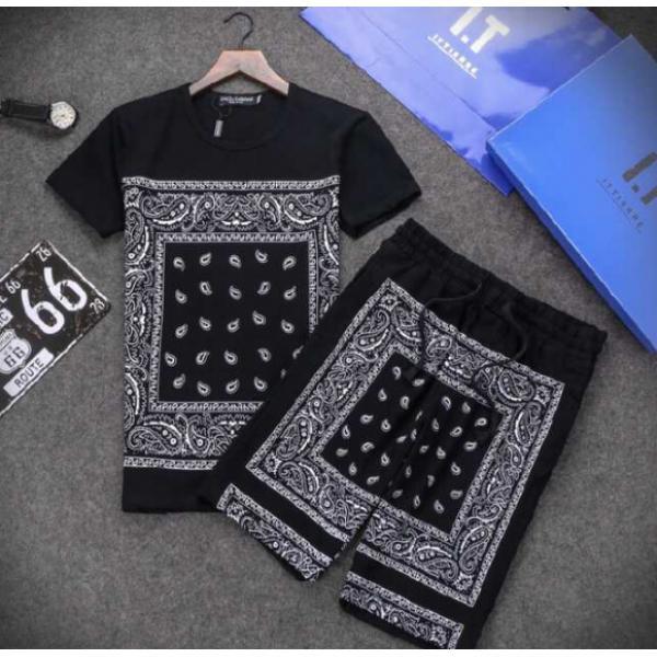 SALE開催 2026 Dolce&Gabbana ドルチェ＆ガッバーナ 半袖Tシャツ 上下セット 3色可選
