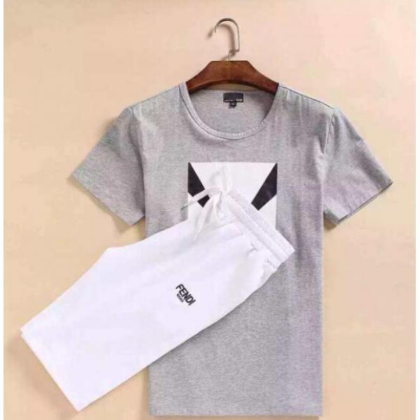 2026 値下げ！ FENDI フェンディ 半袖Tシャツ 上下セット 4色可選