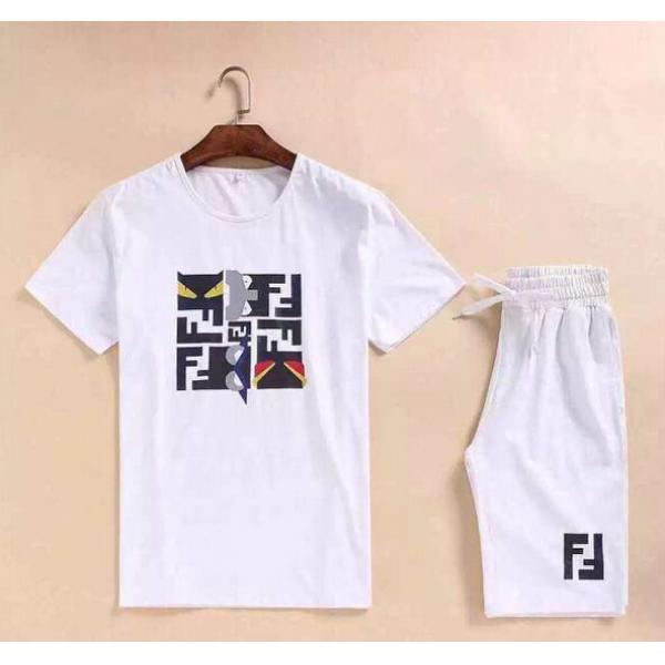 抜群の雰囲気が作れる!2026 FENDI フェンディ 半袖Tシャツ 上下セット 4色可選