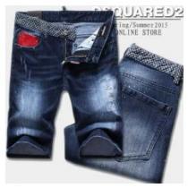 美品　2026春夏 DSQUARED2 ディースクエアード ハーフデニム ダメージ加工