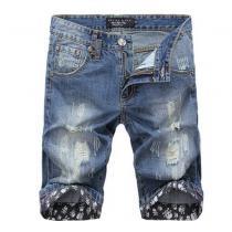 最高人気 !　2026  PHILIPP PLEIN フィリッププレイン ハーフデニム ユーズド加工