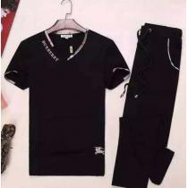 高級感溢れるデザイン 2026 BURBERRY バーバリー 半袖Tシャツ 上下セット 2色可選