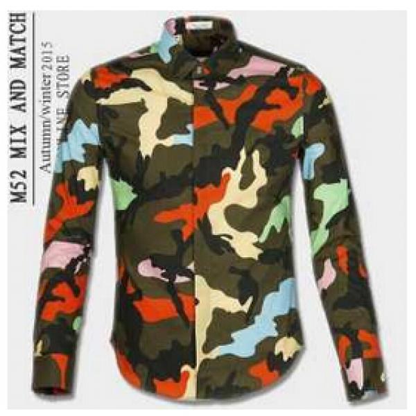 目を引く　 VALENTINO ヴァレンティノ　画期的 長袖シャツ 迷彩