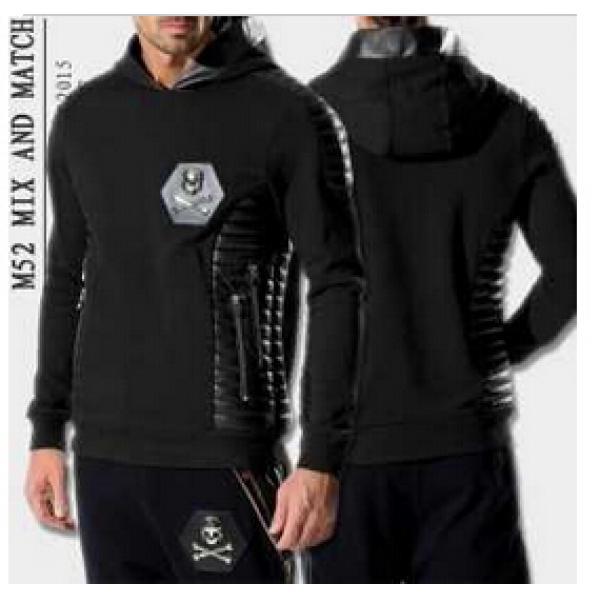 光沢感のある　 2026秋冬 PHILIPP PLEIN フィリッププレイン 生地感ある　パーカー 2色可選