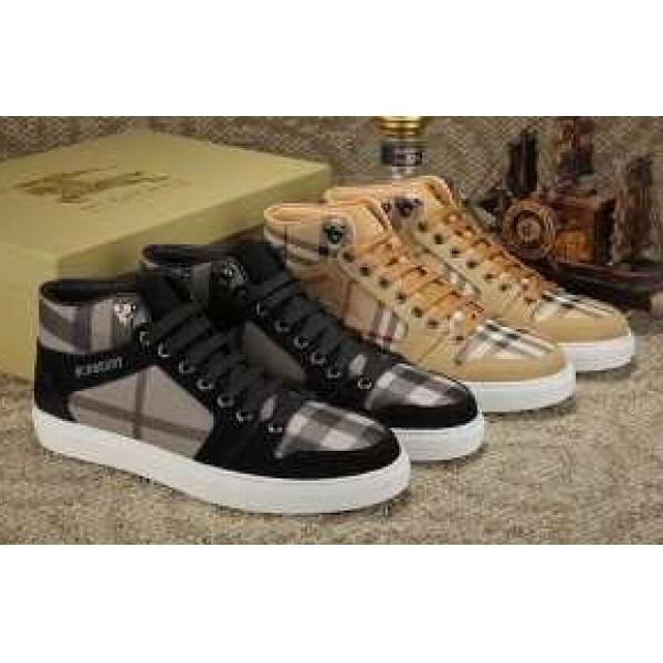 お買い得 2026秋冬 BURBERRY バーバリー 値下げる商品　ハイトップシューズ 2色可選