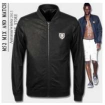 お洒落 2026秋冬 PHILIPP PLEIN フィリッププレイン 良い柔らかい　革ジャケット 