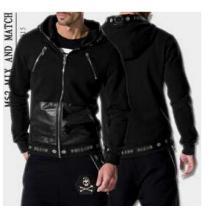 安定感ある　 2026秋冬 PHILIPP PLEIN フィリッププレイン 機能性ある　パーカー 上下セット 2色可選