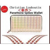 人気の大定番　クリスチャン ルブタン　財布panettone spikes wallet 上品で洗練された長財布 シルバー.473.
