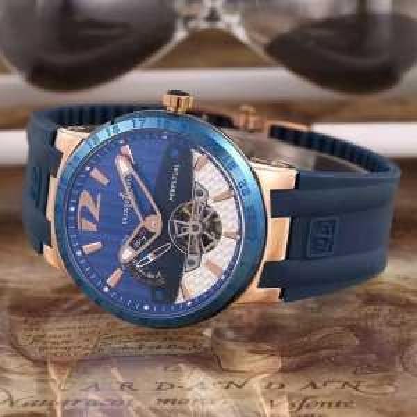 2026 美品！ユリスナルダンULYSSE NARDIN  3針クロノグラフ 透かし彫りムーブメント 男性用腕時計.183.