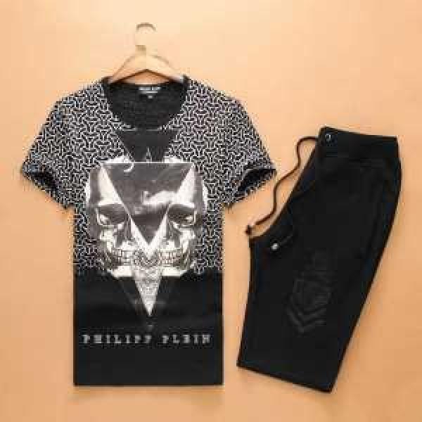 2026春夏 最安値に挑戦 フィリッププレイン PHILIPP PLEIN 半袖セットアップ 2色可選