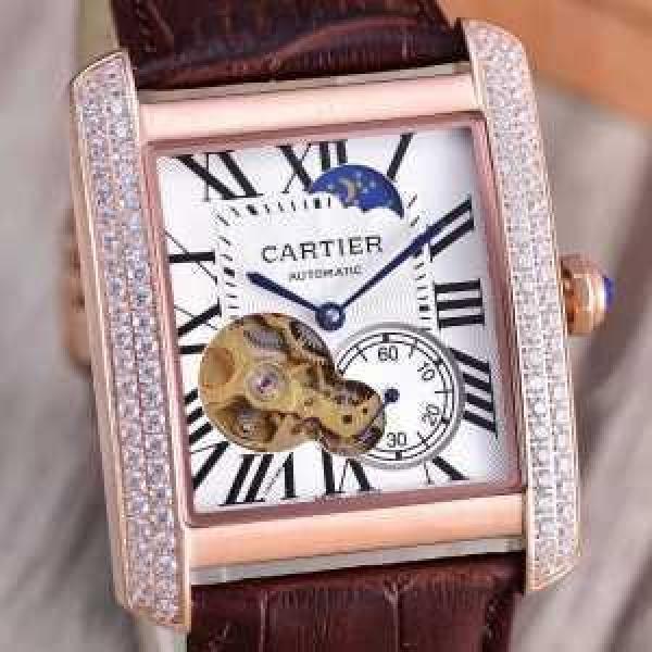 着心地抜群 2026 CARTIER カルティエ 透かし彫りムーブメント 男性用腕時計 多色選択可.199.