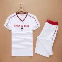 海外セレブ愛用 2026春夏 プラダ PRADA 半袖セットアップ 2色可選