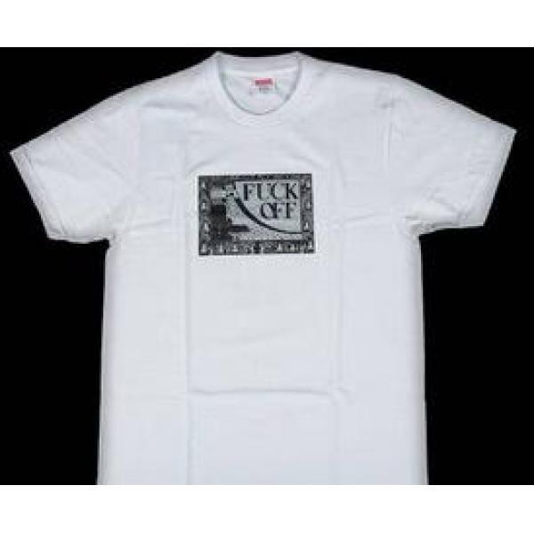 値下げるアイテム　シュプリーム ファックオフ　快適にＴシャツ　ホワイト.