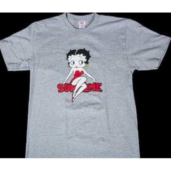 満点　シュプリーム ベティブープ　耐久性に溢れるＴシャツ　グレー.