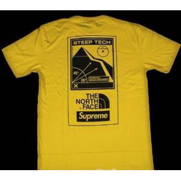 完売品　シュプリーム ノースフェイススティープテック 通気性の良いTシャツ　イエロー.