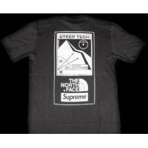 適度に厚みのあるシュプリーム ノースフェイススティープテック　柔らかく Tシャツ　ブラック.