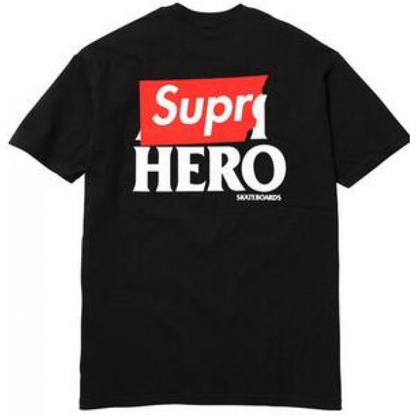 スタイルアップ効果高めのSupreme 14SS アンチヒーローポケット　シンプルデザインＴシャツ.