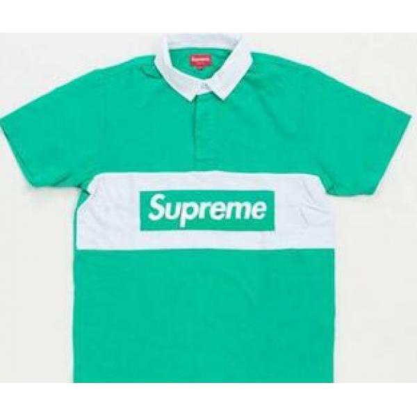 耐久性が高いSUPREME コピー ショートスリーブラグビー 上質感のあるポロシャツ グリーン.