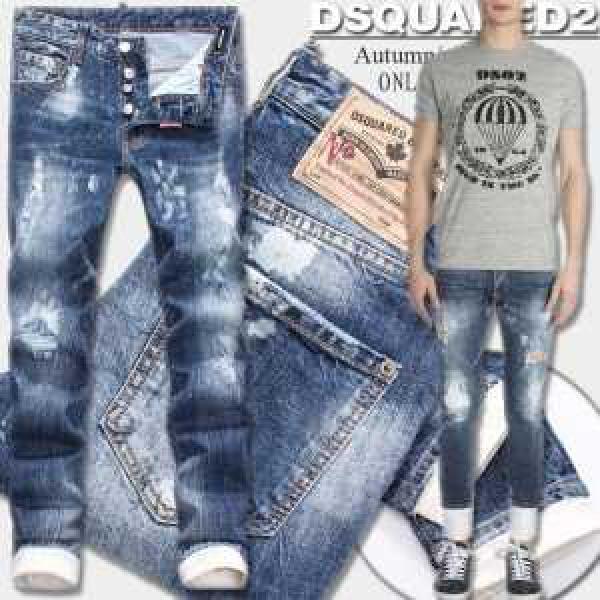 2026秋冬売れ筋のいい  ディースクエアード DSQUARED2ダメージデニム ヒゲと掴み加工
