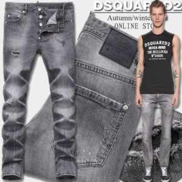 スタイリッシュな印象 2026秋冬 ディースクエアードDSQUARED2  ユーズド加工 ジーンズ