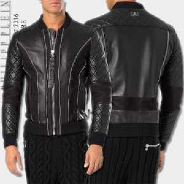 お買得2026秋冬フィリッププレイン PHILIPP PLEIN  フェイクファー製のコート レザーブルゾン