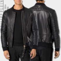 SALE!今季 2026秋冬 フィリッププレインPHILIPP PLEIN  フェイクファー製のコート レザーブルゾン