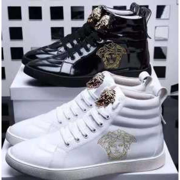 大好評♪ 2026秋冬  ヴェルサーチ VERSACE ハイトップシューズ 2色可選