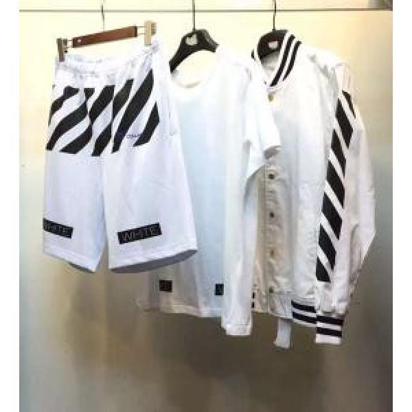 2026-17新作 オフホワイトモデル大絶賛♪ セットアップ上下（Tシャツ+上着+ズボン）
