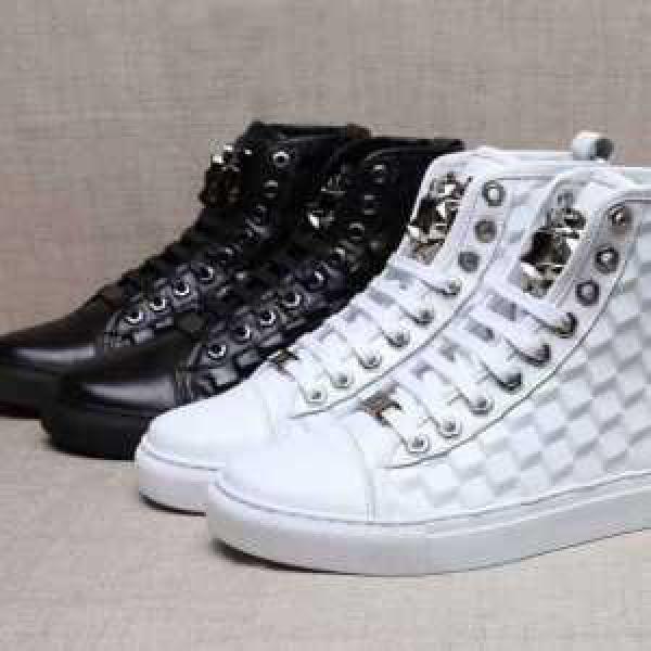 2026秋冬 フィリッププレインPHILIPP PLEIN  最安値！ ハイトップシューズ 2色可選