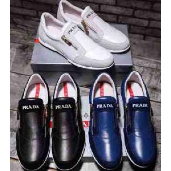 爽やかで季節感のプラダコピー PRADA メンズおすすめシューズ 3色可選.