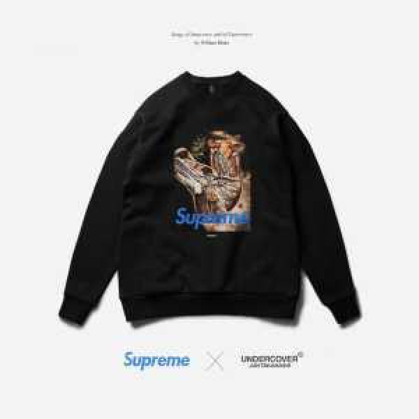 undercover&times;Supreme 2026 存在感のある ブラック プルオーバーパーカー