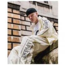 3色可選 17SS SUPREME チノパン  striped logo warm up pant 個性的なデザ