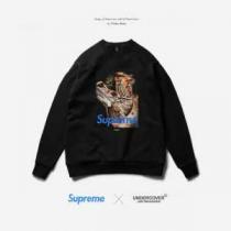 undercover&times;Supreme 2026 存在感のある ブラック プルオーバーパーカー