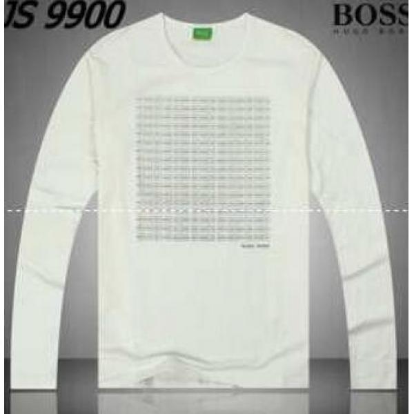 上品な印象にヒューゴボスコピー　快適な長袖Tシャツ ホワイト.　