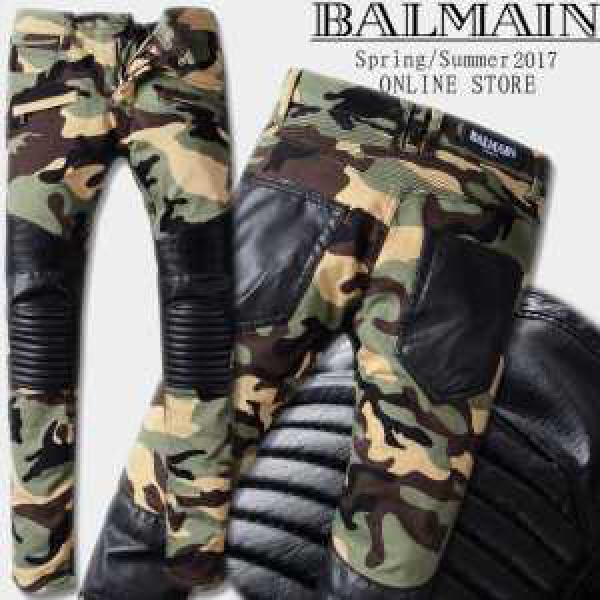 バルマン BALMAIN 入手困難！2026春夏 大注目！迷彩ジーンズ しわのデザイン