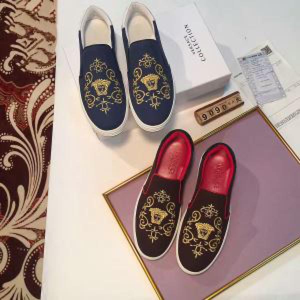 2色可選 リゾートスタイル17SS ヴェルサーチ VERSACE  フラットシューズ 人気ブランド
