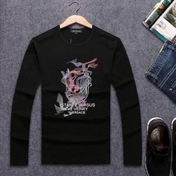 スタイリッシュな印象 3色可選 2026春夏 ヴェルサーチ VERSACE 長袖Tシャツ