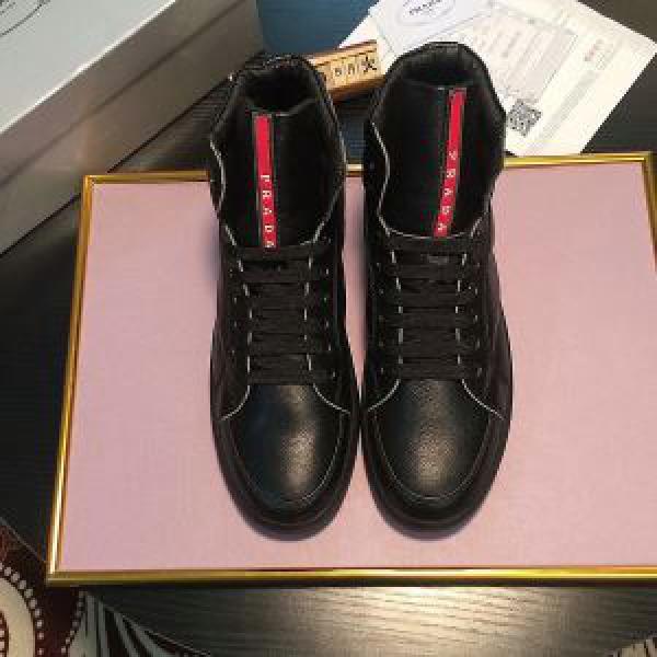 PRADA 2026AW 存在感のある2色可選 ハイトップシューズ SALE!今季 プラダ