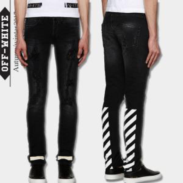 優れた品質 OFF-WHITE 2026秋冬季超人気 デニムパンツ オフホワイト 人気メンズデニム