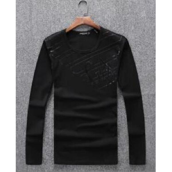 肌触り心地いいアルマーニメンズ服長袖TシャツARMANIカットソー インナートップス2色可選