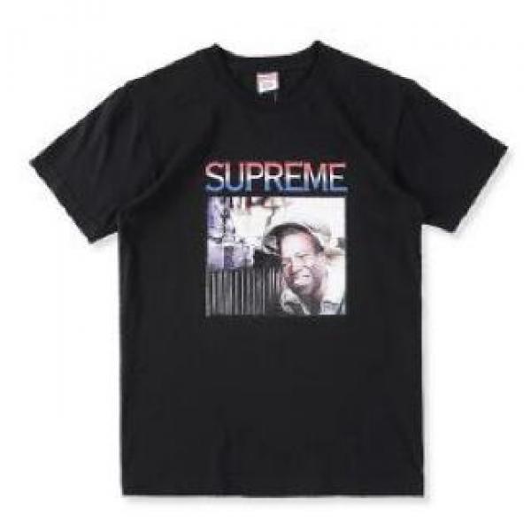 カジュアルなシュプリームＴシャツコピー SUPREME プリント半袖クールネックインナーブラック