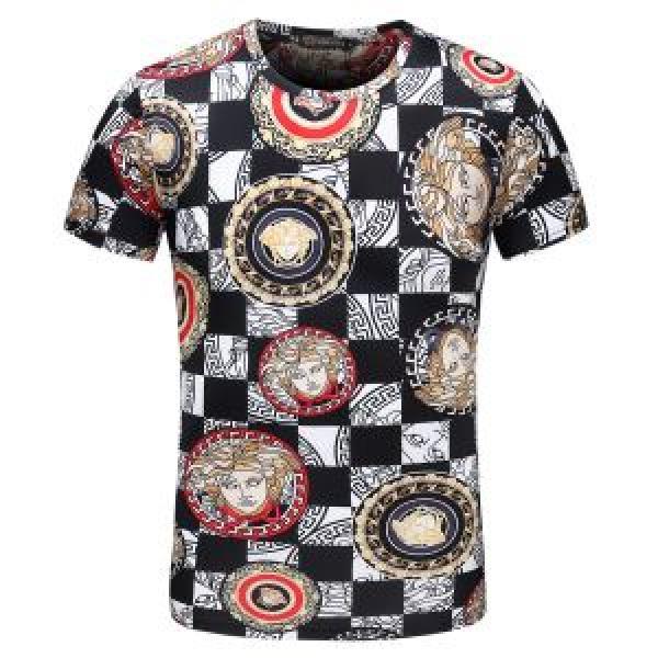 ファッションスタッズ 2025春夏新作 お洒落に魅せる ヴェルサーチ VERSACE 2色可選 半袖Tシャツ