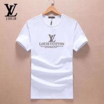 ルイヴィトンメンズＴシャツLOUIS VUITTONクールネックプリント半袖Ｔシャツロゴあり２色可選択