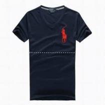 抜群の吸汗性ポロラルフローレンコピーメンズPolo Ralph Lauren　vネック半袖ロゴ付きトップスｔシャツ激安通販品