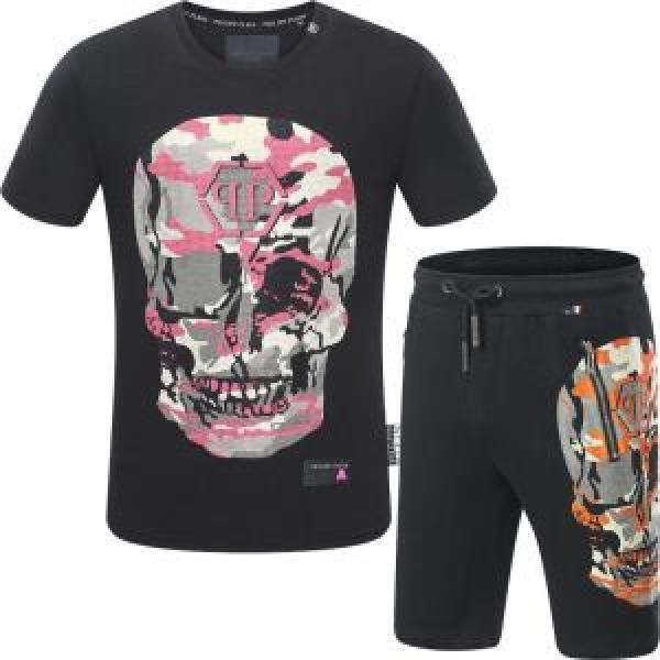 ミックス感が溢れる 2026新品入荷PHILIPP PLEIN 半袖セットアップ 上下セットフィリッププレイン2色可選